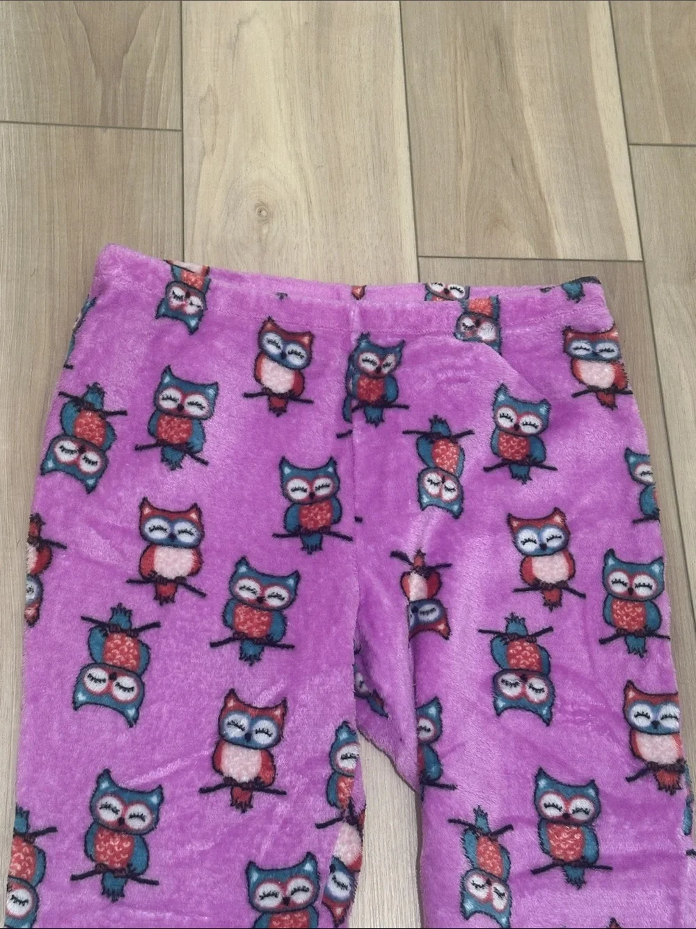 wonder nation Brand Purple Plush Owl Pajama Bottoms Girls Size XL 14 16